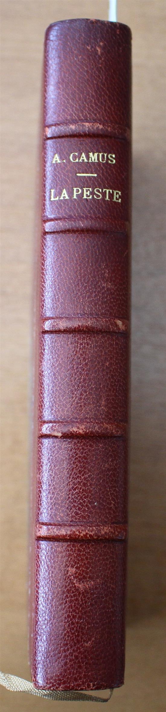 Camus, Albert (1913-60) - La Peste [The Plague], 1st edition, number 39 of 2080, numbered copies on Alfa Navarre paper, 12mo (18 x 12cm